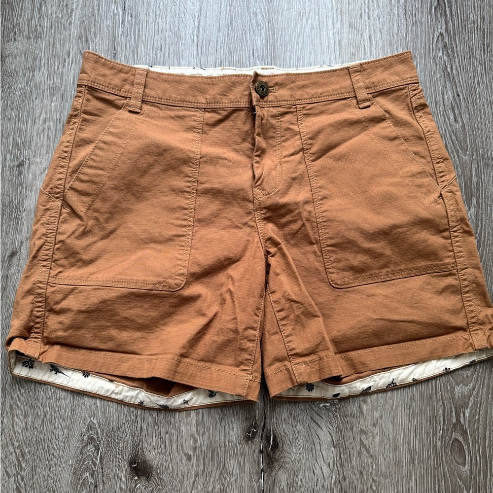 The North Face Utility Hiking Shorts Brown Cotton Stretch Outdoor Size 2